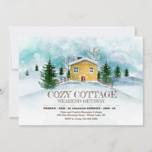 Invitation hiver Cottage (Devant)