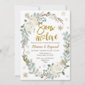 Invitation Hiver Creamy Floral Neige En Amoureux Couples Douc (Devant)
