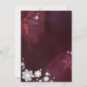 Invitation Hiver Élégance Fleurs de neige Mariage (Dos)