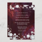 Invitation Hiver Élégance Fleurs de neige Mariage (Devant / Derrière)