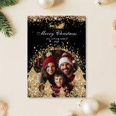 Invitation Hiver Elegant Gold Parties scintillant Noël Arbre
