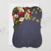 Invitation Hiver élégant or marine bordeaux mariage (Dos)