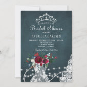 Invitation Hiver élégante rustique fleurie chic douche nuptia (Devant)