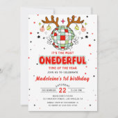 Invitation Hiver Fête d'anniversaire de Noël rétro (Devant)