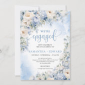 Invitation Hiver Fleurs bleu et ivoire Dusty NOUS SOMMES ENGA (Devant)