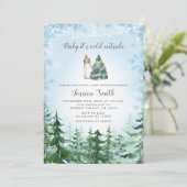 Invitation Hiver Flocon de neige bleu froid à l'extérieur du  (Debout devant)