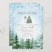 Invitation Hiver Flocon de neige bleu froid à l'extérieur du  (Devant / Derrière)