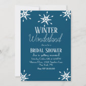 Invitation Hiver Flocon de neige bleu nuptiale de douche Invi (Devant)