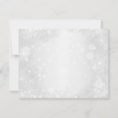 Invitation Hiver Flocon de neige Ours Fille bébé Douche Invit (Dos)