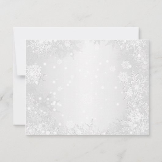 Invitation Hiver Flocon de neige Ours Fille bébé Douche Invit (Dos)