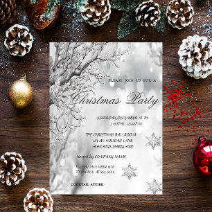 Invitation Hiver, Flocons de neige Soirée de Noël d'entrepris