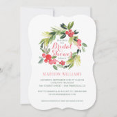 Invitation Hiver Floral Aquarelle Wreath | Fête des mariées (Devant)