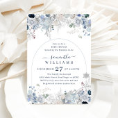 Invitation Hiver Floral Fleur de couleur de l'eau bébé garçon