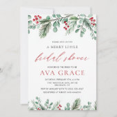 Invitation Hiver Floral Joyeux Petit Noël Fête des mariées (Devant)