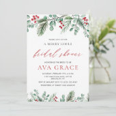 Invitation Hiver Floral Joyeux Petit Noël Fête des mariées (Debout devant)