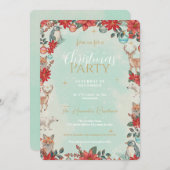 Invitation Hiver Florest Animaux Motif de Noël (Devant / Derrière)