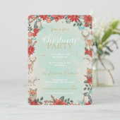 Invitation Hiver Florest Animaux Motif de Noël (Debout devant)