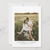 Invitation Hiver Green Pine Neige Photo Fête de mariage (Dos)