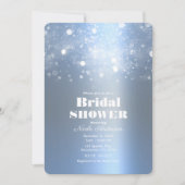 Invitation Hiver Icy Bleu Éclairage Fête des mariées (Devant)