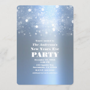 Invitation Hiver Icy Blue Silver Nouvel An