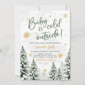 Invitation Hiver Il fait froid dehors du Baby shower (Devant)
