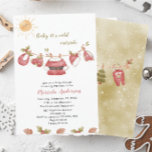Invitation Hiver Joyeux Noël Snowman Aquarelle Baby Sho<br><div class="desc">Joyeux hiver Noël Baby shower d'aquarelle Snowman</div>