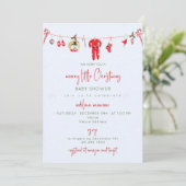Invitation Hiver Joyeux petit Noël Baby shower fille garçon (Debout devant)