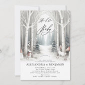 Invitation Hiver Lapins blancs Chic Coed Baby shower neutre (Devant)