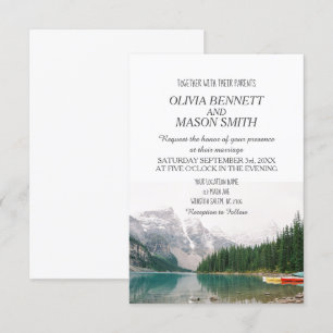 Invitation Hiver Mariage campagnard Rocky Mountain Lake