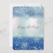 Invitation Hiver merveilleux bleu entreprise Fête de vacances (Dos)