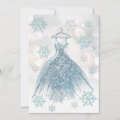 Invitation Hiver merveilleux bleu robe gliterie ombre (Dos)
