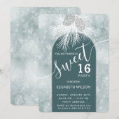 Invitation Hiver merveilleux cool doux 16party (Devant / Derrière)