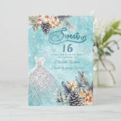 Invitation Hiver merveilleux fleurie Adorable robe sucrée 16 (Debout devant)