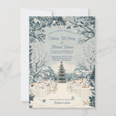 Invitation Hiver merveilleux Mariage extérieur toile inspirée (Devant)