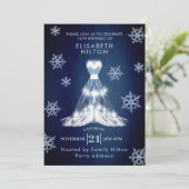 Invitation Hiver merveilleux snowflakes robe sweet sixteen (Debout devant)