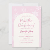 Invitation Hiver moderne Notre petit flocon de neige 1er anni (Devant)