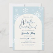 Invitation Hiver moderne Notre petit flocon de neige 1er anni (Devant)