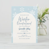 Invitation Hiver moderne Notre petit flocon de neige 1er anni (Debout devant)