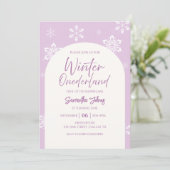 Invitation Hiver moderne Notre petit flocon de neige 1er anni (Debout devant)