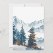 Invitation Hiver Montagnes Pine Tree Mariage (Dos)