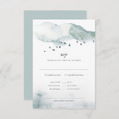 Invitation Hiver Mystère Mariage RSVP+REPAS Réponse (Devant / Derrière)
