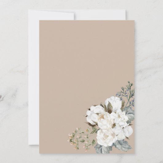 Invitation Hiver neige bleue poussiéreuse en amour Douche nup (Dos)