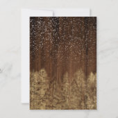 Invitation Hiver neige bois pinède forêt mariage (Dos)