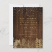 Invitation Hiver neige bois pinède forêt mariage (Devant)
