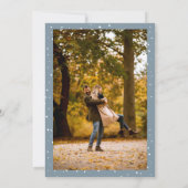 Invitation hiver neige rouge floral mariage photo (Dos)