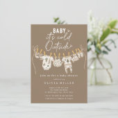 Invitation Hiver neutre "Baby It’s Cold Outdoor" (Debout devant)