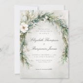 Invitation Hiver Noël Aquarelle Elegant Mariage Boho (Devant)