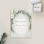 Invitation Hiver Noël Aquarelle Elegant Mariage Boho