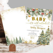 Invitation Hiver Noël froid Baby shower de vacances florales