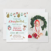 Invitation Hiver Noël magnifique 2e anniversaire Photo (Devant)